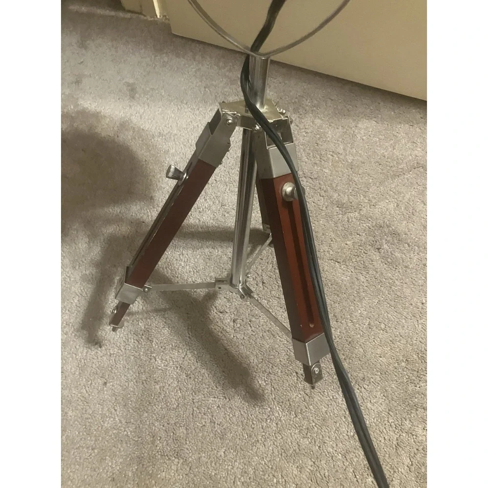 Collectible Nautical Wood Spotlight Tripod Floor Lamp Stand Searchlight 19